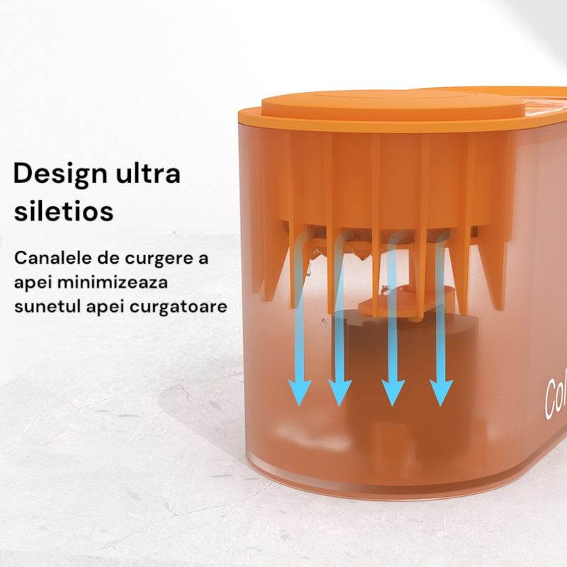 Petshop - Accesorii petshop - Castroane si adapatori - Dispenser apa automat, tip fantana pentru pisici, 1.5 L, alb - Infinity.ro