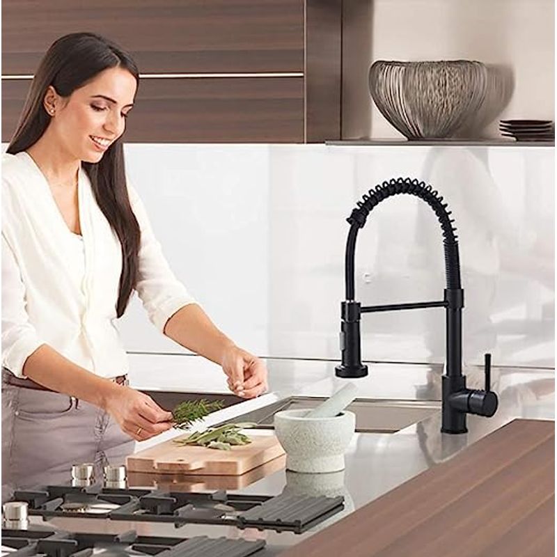 Casa si Gradina - Sanitare - Chiuveta bucatarie si accesorii - Baterii bucatarie - Baterie bucatarie pentru chiuveta, Negru Crom, perlator 2 functii, cartus ceramic, pipa flexibila - Infinity.ro