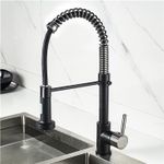 Casa si Gradina - Sanitare - Lavoar baie si accesorii - Baterii sanitare - Baterie bucatarie pentru chiuveta, Negru Crom, perlator 2 functii, cartus ceramic, pipa flexibila - Infinity.ro