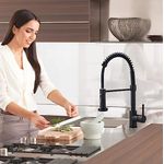 Casa si Gradina - Sanitare - Lavoar baie si accesorii - Baterii sanitare - Baterie bucatarie pentru chiuveta, negru mat, perlator 2 functii, cartus ceramic, pipa flexibila - Infinity.ro