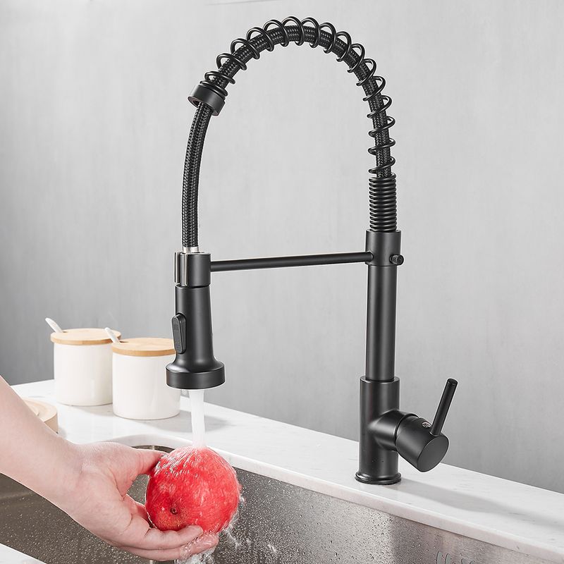 Casa si Gradina - Sanitare - Lavoar baie si accesorii - Baterii sanitare - Baterie bucatarie pentru chiuveta, negru mat, perlator 2 functii, cartus ceramic, pipa flexibila - Infinity.ro