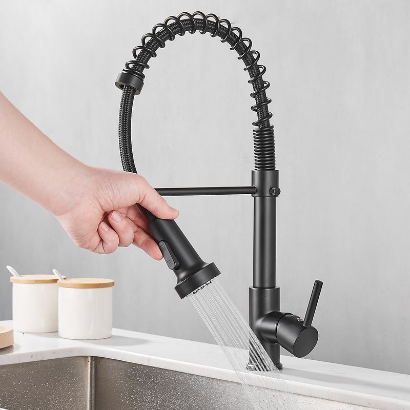 Casa si Gradina - Sanitare - Lavoar baie si accesorii - Baterii sanitare - Baterie bucatarie pentru chiuveta, negru mat, perlator 2 functii, cartus ceramic, pipa flexibila - Infinity.ro