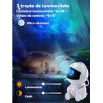 Casa si Gradina - Corpuri si surse de iluminat - Veioze si lampi - Lampi de veghe copii - Proiector de stele pentru copii Saharina, model astronaut cu stea, reglare 360, Alb - Infinity.ro