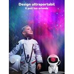 Casa si Gradina - Corpuri si surse de iluminat - Veioze si lampi - Lampi de veghe copii - Proiector de stele pentru copii Saharina, model astronaut cu stea, reglare 360, Alb - Infinity.ro
