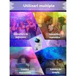 Casa si Gradina - Corpuri si surse de iluminat - Veioze si lampi - Lampi de veghe copii - Proiector de stele pentru copii Saharina, model astronaut cu stea, reglare 360, Alb - Infinity.ro