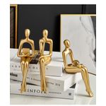 Casa si Gradina - Decoratiuni - Obiecte decorative - Accesorii decorative - Set 4 siluete decorative: thinker, reader, music listener and holding the globe, realizate din rasina, 23cm, auriu - Infinity.ro