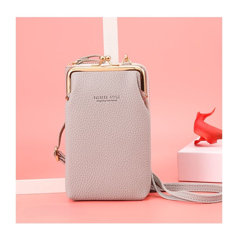 Fashion, accesorii si bijuterii - Femei - Accesorii femei - Genti si rucsacuri femei - Geanta peste umar pentru smartphone, carduri si bani, eleganta si practica, gri - Infinity.ro