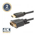 TV, Audio-Video si Foto - Accesorii TV si audio - Cabluri si adaptoare audio - Cablu 24+1 DVI-D la HDMI 2m cu conectoare placate cu aur delight - Infinity.ro