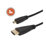 TV, Audio-Video si Foto - Accesorii TV si audio - Cabluri si adaptoare audio - Cablu micro HDMI - HDMI 3m 1080p 10.2Gbps 30AWG placat cu aur Delight 20425 - Infinity.ro
