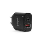 Laptop, Telefoane si Tablete - Telefoane mobile si accesorii - Accesorii Telefoane - Incarcatoare telefoane - Adaptor de retea USB QC3.0 + USB Type C PD 20W cu incarcare rapida negru Delight 55047BK - Infinity.ro