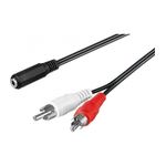 TV, Audio-Video si Foto - Accesorii TV si audio - Cabluri si adaptoare audio - Cablu RCA mufa tata x2 - Jack 3.5 mm 3 pini mama 1.4m Goobay - Infinity.ro