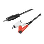 TV, Audio-Video si Foto - Accesorii TV si audio - Cabluri si adaptoare audio - Cablu audio Jack 3.5 mm tata STEREO la 2x RCA tata-mama 1.5m Goobay - Infinity.ro