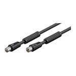 TV, Audio-Video si Foto - Accesorii TV si audio - Cabluri si adaptoare audio - Cablu COAXIAL TV antena 3.5m mama-tata 75 ohm cu ferita 80DB Dublu ecranat negru 50743 Goobay - Infinity.ro