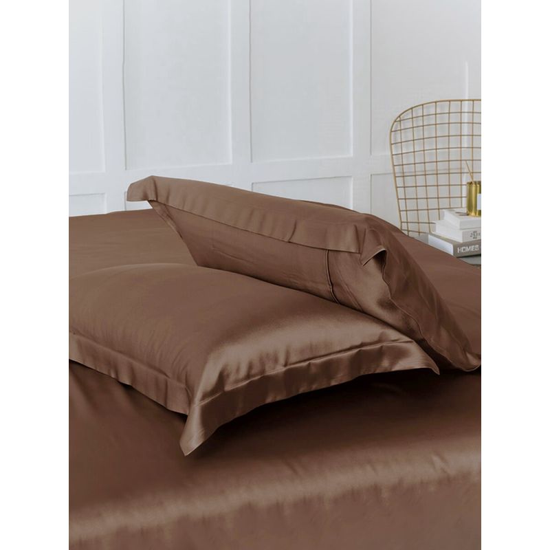 Casa si Gradina - Textile si covoare - Lenjerii de pat - Lenjerii copii - Lenjerie de pat Kotonia Home Hotel King Size, 100% bumbac, Damasc DeLux Saten, ciocolata - Infinity.ro