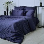 Casa si Gradina - Textile si covoare - Lenjerii de pat - Cearceafuri de pat - Cearceaf de pat Kotonia Home Hotel - 220x240 cm, 100% bumbac, Damasc DeLux Saten, bleumarin - Infinity.ro