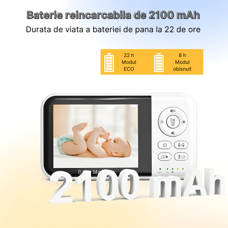 Casa si Gradina - Mobilier - Mobilier copii - Monitoare video copii - Monitor pentru bebelusi WIFI MaGeCa MC632B cu ecran de 3.2 inch, Audio bidirectional, Mod ECO, Zoom 2X, Baterie 2100 mAh - Infinity.ro