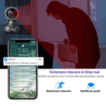 Casa si Gradina - Electrice - Smart Home - Camere de supraveghere - Camera de supraveghere tip robot MaGeCa Q01-H, WIFI, 3MP Full HD 1080P, Functie babymonitor, Control prin aplicatie, Gri - Infinity.ro