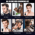 Ingrijire personala si Cosmetice - Aparate & accesorii ingrijire personala - Aparate de ras si tuns - Aparate de tuns - Aparat de tuns si ras profesional MaGeCa 5619 fara fir, Multifunctional 6 in 1, Autonomie 90min, Incarcare USB C, Silver - Infinity.ro