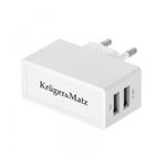 Laptop, Telefoane si Tablete - Telefoane mobile si accesorii - Accesorii Telefoane - Incarcatoare telefoane - Incarcator retea dual USB 2.4A Kruger&Matz - Infinity.ro