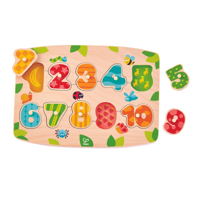 Jucarii, Copii si Bebe - Jucarii si jocuri - Jucarii & jocuri educative - Jocuri si jucarii educative - Puzzle din lemn cu butoni - Numere - Infinity.ro
