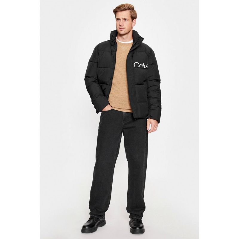 Fashion, accesorii si bijuterii - Barbati - Imbracaminte - Jachete si geci barbati - Geaca barbati Calvin Klein Jeans din puf Essentials J30J323708 Negru XL INTL - Infinity.ro