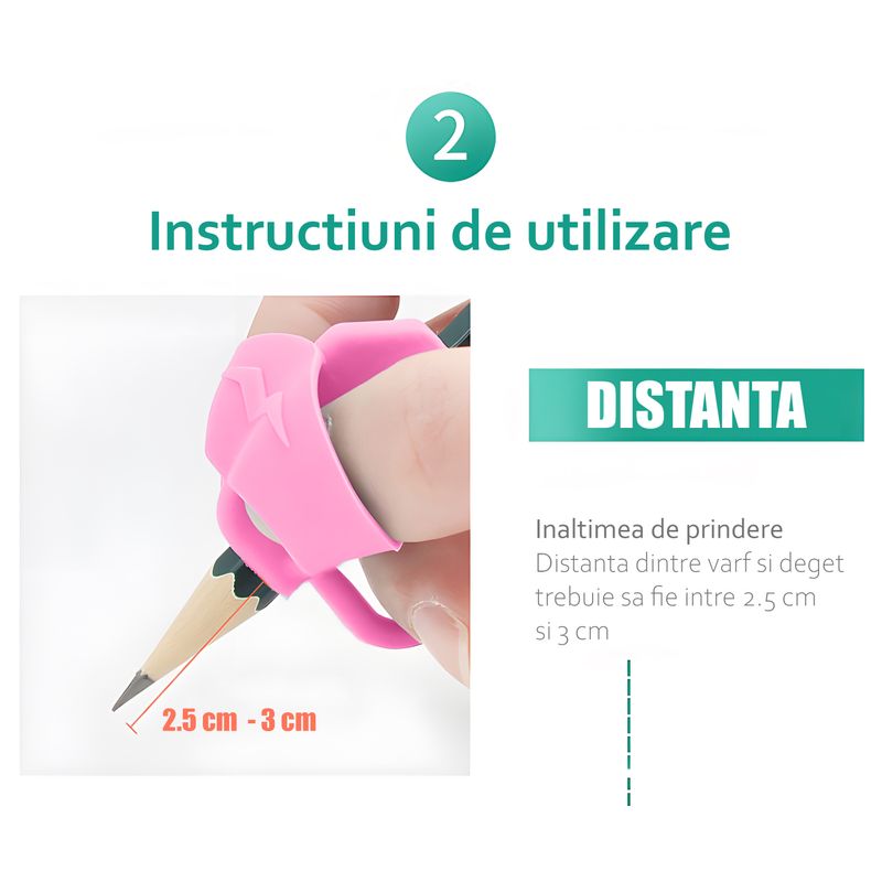 Carti si Birotica - Birotica - Instrumente de scris - Accesorii instrumente de scris - Set 5 manere pentru corectare scris, Prescolari, Silicon, Roz - Infinity.ro