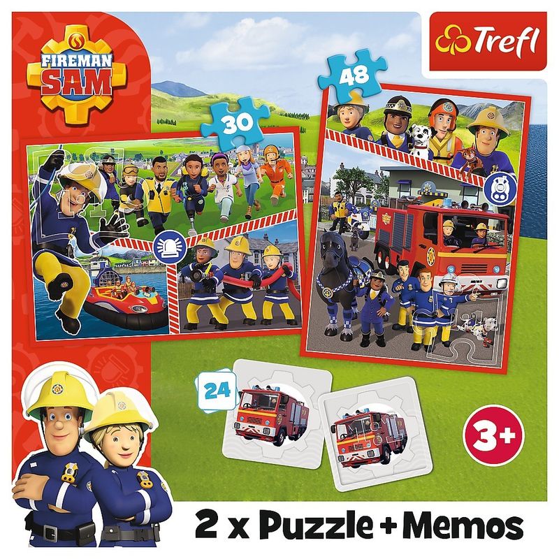 Jucarii, Copii si Bebe - Jucarii si jocuri - Jocuri si puzzle - Puzzle - Puzzle Trefl 2in1 memo pompierul sam echipa pompierilor - Infinity.ro