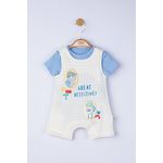 Fashion, accesorii si bijuterii - Copii - Imbracaminte copii - Salopete copii - Set salopeta cu tricou Great detectives pentru bebelusi, Tongs baby (Culoare: Galben, Marime: 6-9 luni) - Infinity.ro