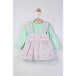 Fashion, accesorii si bijuterii - Copii - Imbracaminte copii - Treninguri si compleuri copii - Set rochita cu bluzita pentru fetite Cirese, Tongs baby (Culoare: Verde, Marime: 18-24 Luni) - Infinity.ro