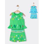 Fashion, accesorii si bijuterii - Copii - Imbracaminte copii - Treninguri si compleuri copii - Set elegant bluzita de vara cu pantalonasi pentru fetite Ciucurasi, Tongs baby (Culoare: Albastru, Marime: 18-24 Luni) - Infinity.ro