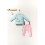 Fashion, accesorii si bijuterii - Copii - Imbracaminte copii - Treninguri si compleuri copii - Set de 2 piese de trening Scufita rosie pentru bebelusi, Tongs baby (Marime: 18-24 Luni, Culoare: Turcoaz) - Infinity.ro