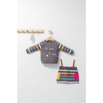 Fashion, accesorii si bijuterii - Copii - Imbracaminte copii - Treninguri si compleuri copii - Set 2 piese cu bluzita si fustita pentru fetite Colorful autum, Tongs baby (Culoare: Gri, Marime: 6-9 luni) - Infinity.ro