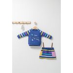Fashion, accesorii si bijuterii - Copii - Imbracaminte copii - Treninguri si compleuri copii - Set 2 piese cu bluzita si fustita pentru fetite Colorful autum, Tongs baby (Culoare: Gri, Marime: 6-9 luni) - Infinity.ro