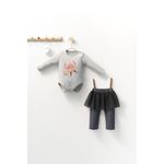 Fashion, accesorii si bijuterii - Copii - Imbracaminte copii - Body-uri copii - Set 2 piese cu body si pantalonasi cu tulle pentru fetite Monster, Tongs baby (Culoare: Gri, Marime: 18-24 Luni) - Infinity.ro