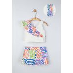 Fashion, accesorii si bijuterii - Copii - Imbracaminte copii - Body-uri copii - Set elegant bluzita de vara cu pantalonasi pentru fetite, Tongs baby (Culoare: Albastru, Marime: 9-12 luni) - Infinity.ro