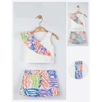 Fashion, accesorii si bijuterii - Copii - Imbracaminte copii - Body-uri copii - Set elegant bluzita de vara cu pantalonasi pentru fetite, Tongs baby (Culoare: Albastru, Marime: 9-12 luni) - Infinity.ro