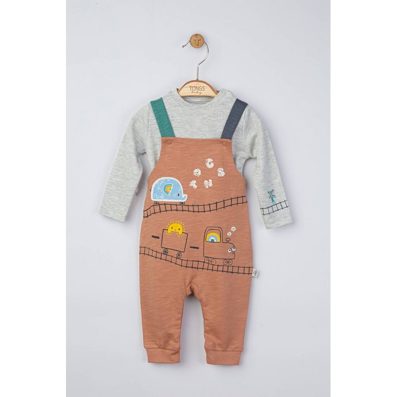 Fashion, accesorii si bijuterii - Copii - Imbracaminte copii - Treninguri si compleuri copii - Set de 2 piese de trening Choo Choo pentru bebelusi, Tongs baby (Culoare: Rosu, Marime: 9-12 luni) - Infinity.ro