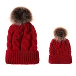 Fashion, accesorii si bijuterii - Copii - Accesorii copii - Caciuli si palarii copii - Set caciuli mama copil cu un pampon Drool (Culoare: Negru) - Infinity.ro