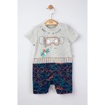 Fashion, accesorii si bijuterii - Copii - Imbracaminte copii - Salopete copii - Salopeta de vara pentru bebelusi Swim, Tongs baby (Culoare: Gri, Marime: 6-9 luni) - Infinity.ro