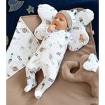 Fashion, accesorii si bijuterii - Copii - Imbracaminte copii - Salopete copii - Salopeta de bumbac 100% (182023) Colectia "Star" Alba Marimea 68 - Infinity.ro