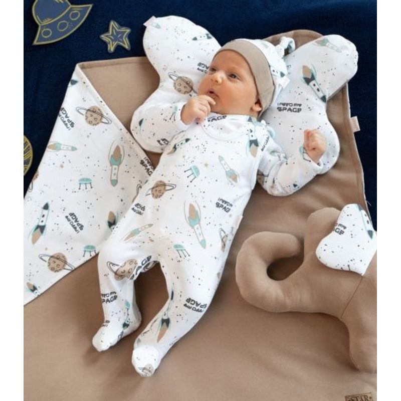 Fashion, accesorii si bijuterii - Copii - Imbracaminte copii - Salopete copii - Salopeta de bumbac 100% (182023) Colectia "Star" Alba Marimea 68 - Infinity.ro