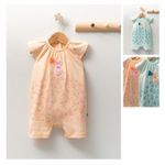 Fashion, accesorii si bijuterii - Copii - Imbracaminte copii - Salopete copii - Salopeta de vara pentru bebelusi Peacock, Tongs baby (Culoare: Verde, Marime: 6-9 luni) - Infinity.ro