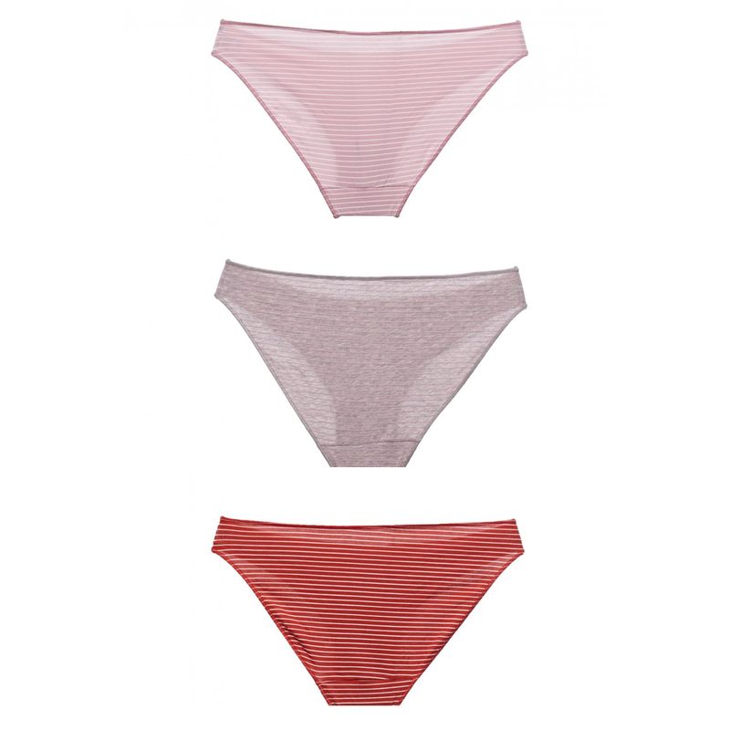 Fashion, accesorii si bijuterii - Femei - Lenjerie si pijamale femei - Lenjerie intima femei - Set 3 mini slip dama, Cotonella model 3487, Multicolor, Marime  L - Infinity.ro