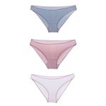 Fashion, accesorii si bijuterii - Femei - Lenjerie si pijamale femei - Lenjerie intima femei - Set 3 mini slip dama, Cotonella,Alb/Albastru/Roz, Marime  L - Infinity.ro