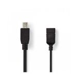 PC, gaming si accesorii - Retelistica - Cabluri si accesorii - Cablu de date case de marcat fiscale USB 2.0 A mama - mini USB 5 pini tata OTG 0.2m Nedis - Infinity.ro