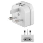 Casa si Gradina - Electrice - Accesorii electrice - Accesorii prize si intrerupatoare - Adaptor UK ANGLIA - EURO 2 pini mama alb Goobay - Infinity.ro