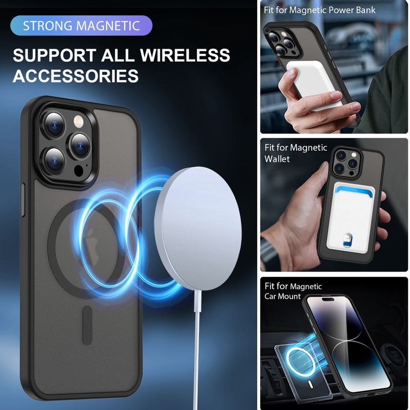 Laptop, Telefoane si Tablete - Telefoane mobile si accesorii - Accesorii Telefoane - Huse telefoane - Husa Mata MagSafe VERTTI, Antisoc, iPhone 14 Pro - Infinity.ro