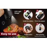 Casa si Gradina - Bucatarie si vesela - Ustensile bucatarie - Rasnite si dozatoare condimente - Set rasnita electrica pentru sare si piper, macinare reglabila, 70ml, lumina LED, culoare neagra - Infinity.ro