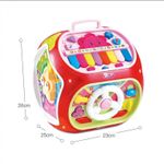 Jucarii, Copii si Bebe - Jucarii si jocuri - Seturi de constructie si cuburi - Cuburi si caramizi - Jucarie cub interactiva si educativa cu diverse activitati, cantece si lumini pentru copii- BAOLI culoare rosie - Infinity.ro