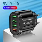 Laptop, Telefoane si Tablete - Telefoane mobile si accesorii - Accesorii Telefoane - Incarcatoare telefoane - Incarcator adaptor de perete MDRO cu 4 porturi USB 3.0 cu iesiri de 5V-3A, 9V-2A, 12V-1.5A de culoare neagra - Infinity.ro